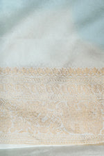 Handwoven Off White Banarasi Mashru Silk Saree
