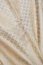 Handwoven Off White Banarasi Mashru Silk Saree