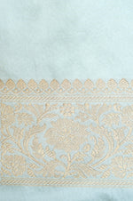 Handwoven Off White Banarasi Mashru Silk Saree