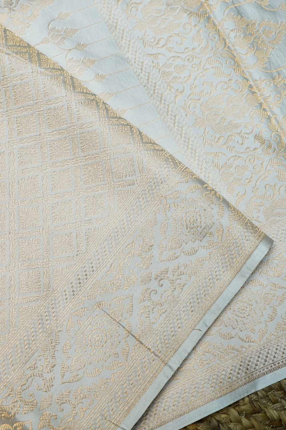 Handwoven Off White Banarasi Mashru Silk Saree
