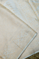 Handwoven Off White Banarasi Mashru Silk Saree