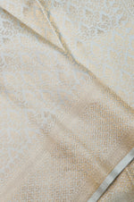 Handwoven Off White Banarasi Mashru Silk Saree