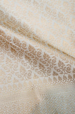 Handwoven Off White Banarasi Mashru Silk Saree