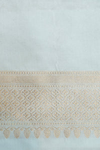 Handwoven Off White Banarasi Mashru Silk Saree
