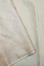 Handwoven Off White Banarasi Mashru Silk Saree