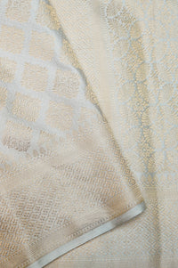 Handwoven Off White Banarasi Mashru Silk Saree