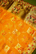 Designer Yellow Moonga Silk Saree