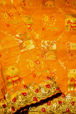 Designer Yellow Moonga Silk Saree