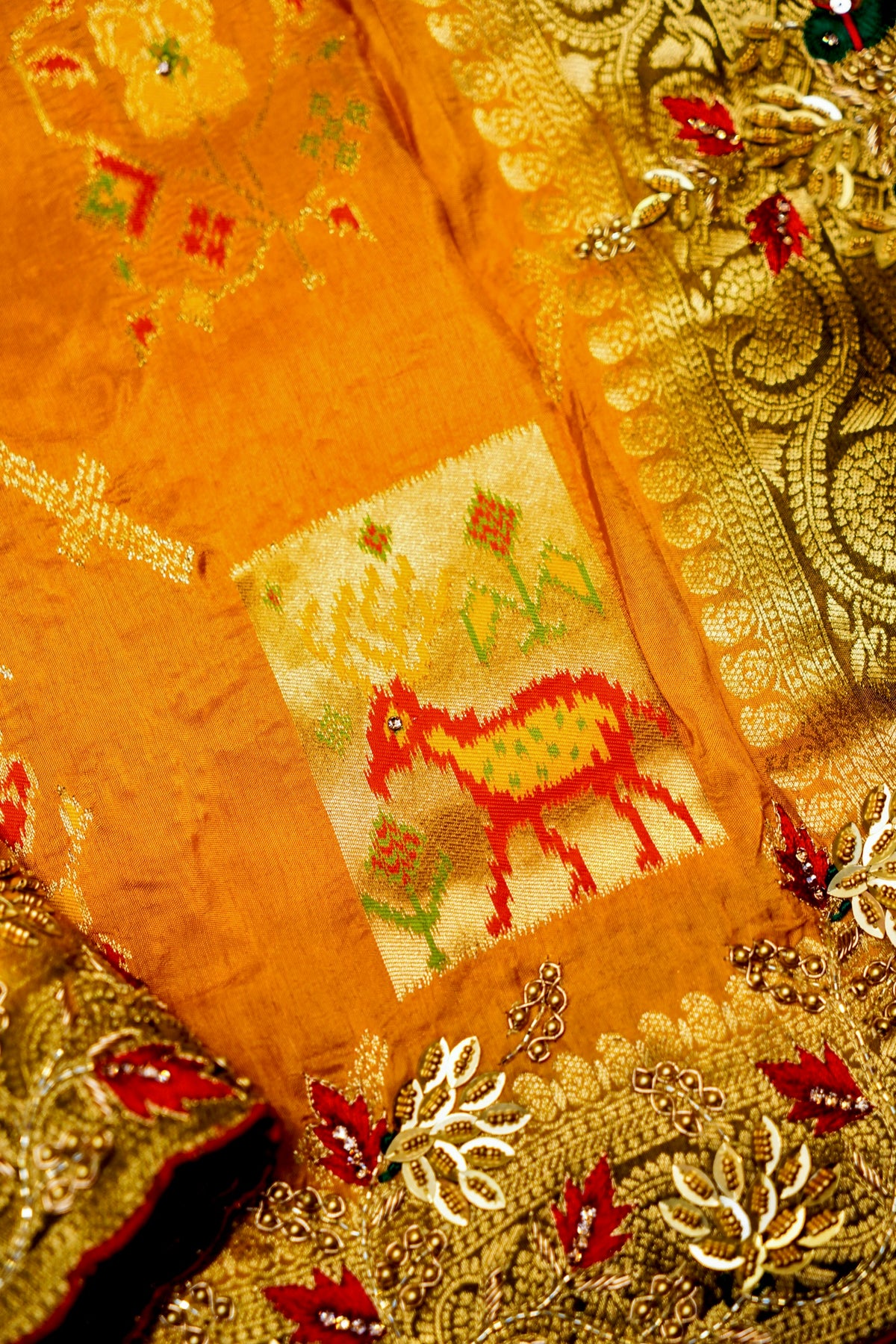 Designer Yellow Moonga Silk Saree