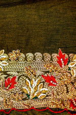 Designer Yellow Moonga Silk Saree