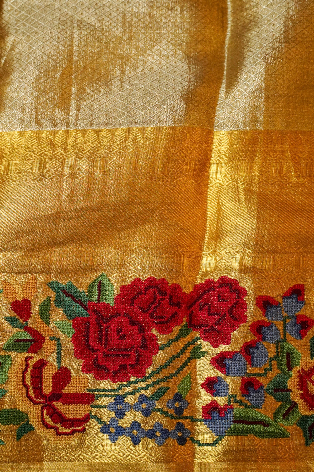 Handowoven Silver Banarasi kanjivaram Silk Saree