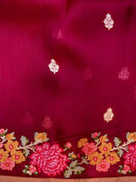 Handwoven Maroon Banarasi Organza Silk Saree