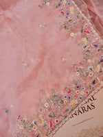 Designer Pink Organza Silk Saree