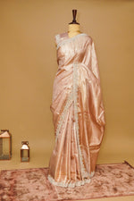 Handwoven Baby Pink Bridal Banarasi Katan Silk Saree