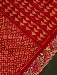 Designer Red Katan Silk Saree