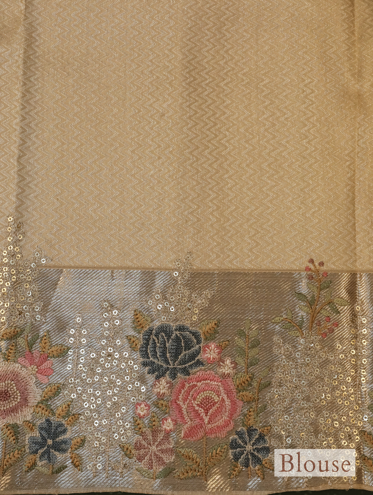 Designer Golden Katan Silk Saree