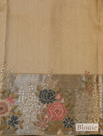 Designer Golden Katan Silk Saree