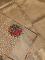 Designer Golden Katan Silk Saree