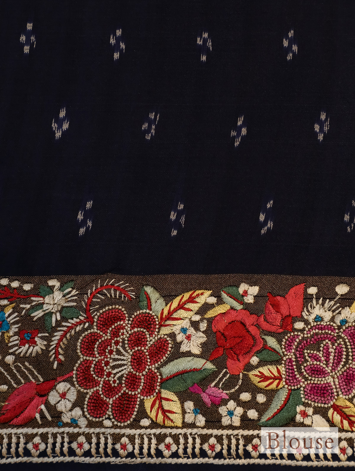 Designer Navy Blue Katan Silk Saree