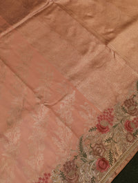 Designer Peach Katan Silk Saree