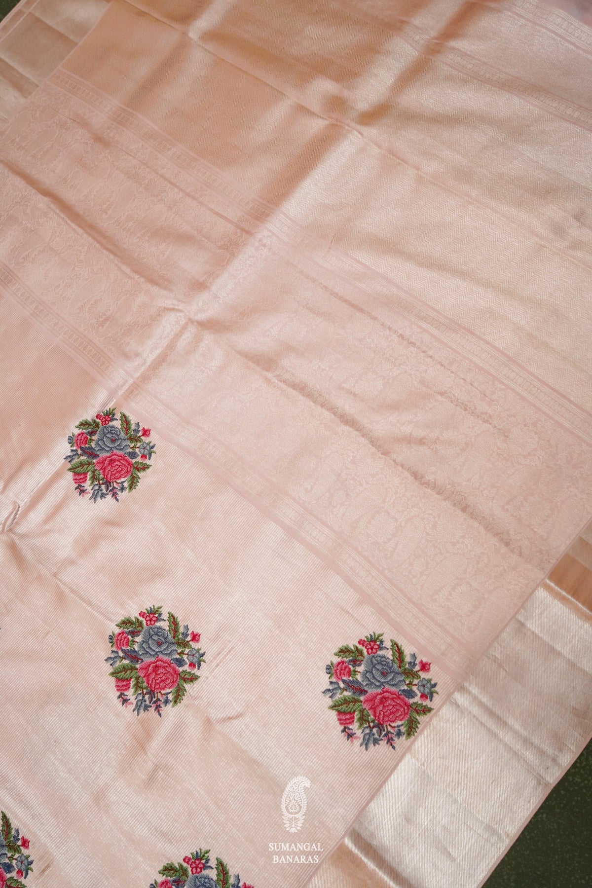 Designer Light Pink Katan Silk Saree