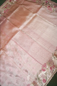 Designer Light Pink Katan Silk Saree