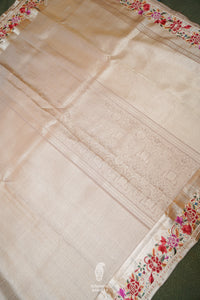 Designer Grey Katan Silk Saree