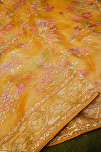 Designer Yellow Tissue Silk Saree