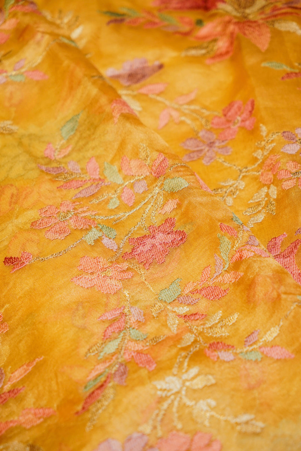 Designer Yellow Tissue Silk Saree