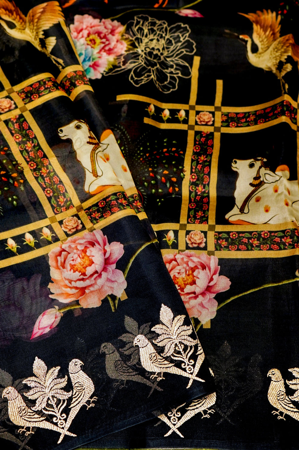 Designer Black Organza Saree