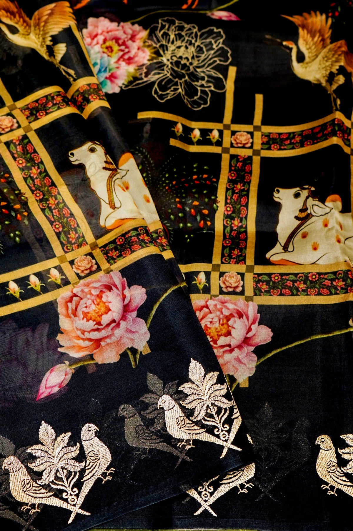 Designer Black Organza Saree