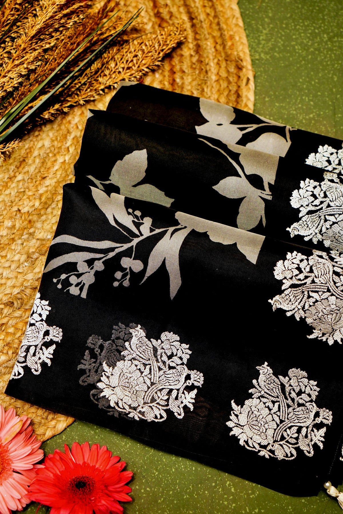 Designer Black Organza Saree