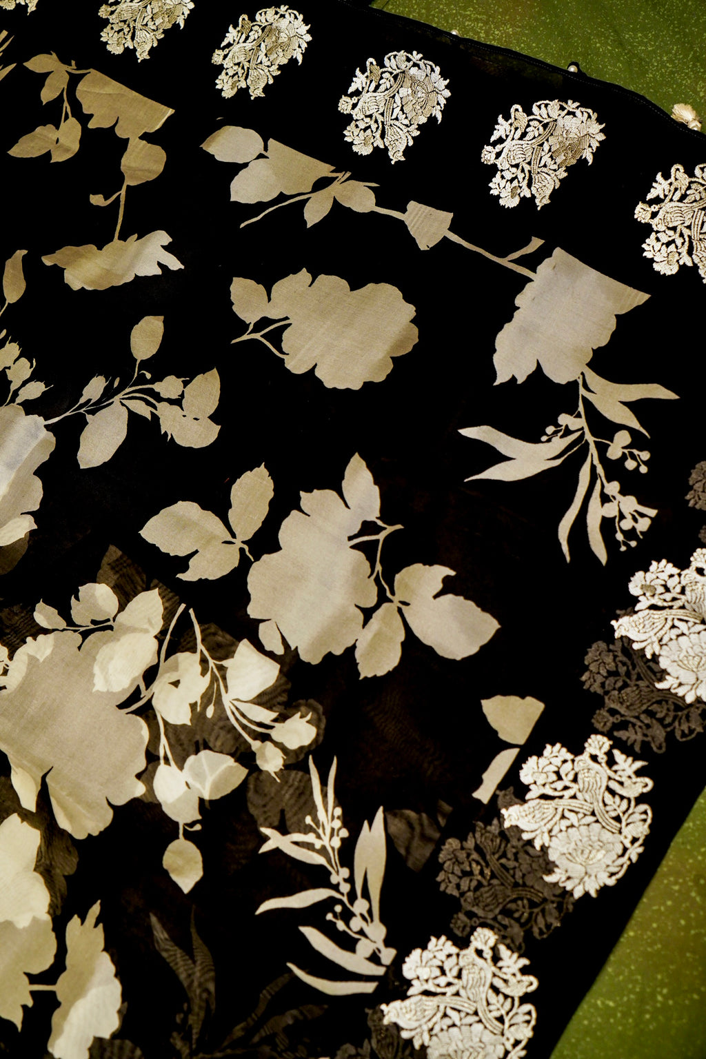 Designer Black Organza Saree