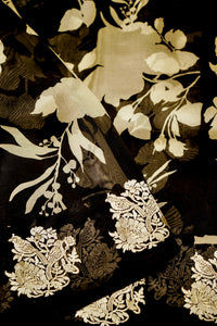 Designer Black Organza Saree