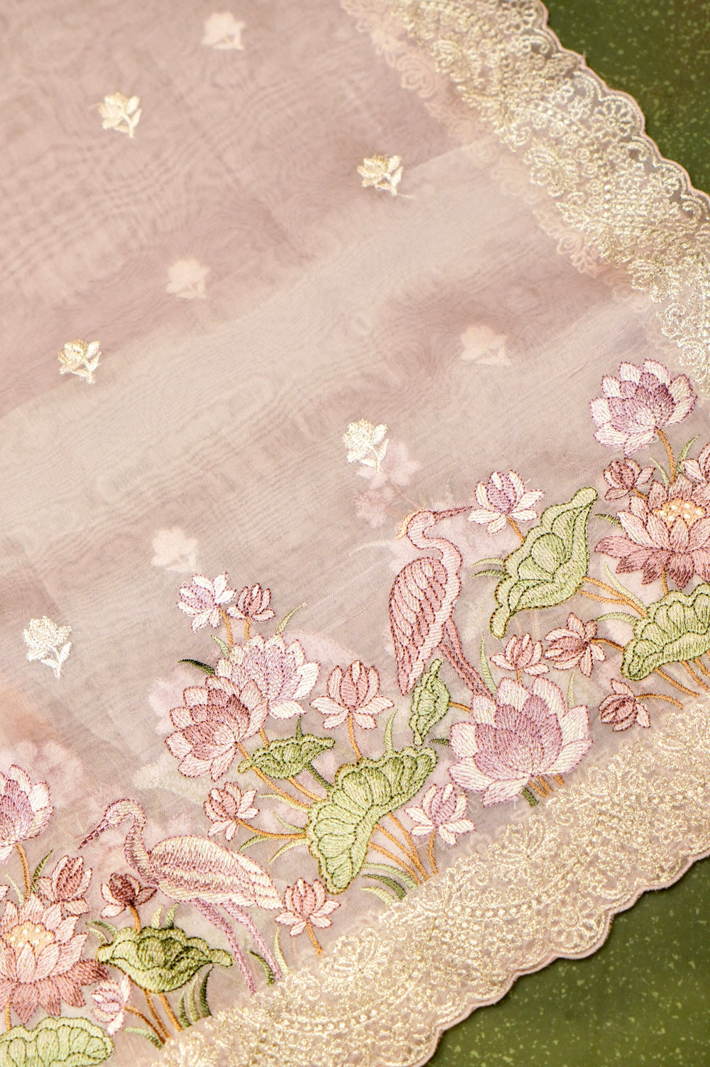 Designer Baby Pink Organza Suit