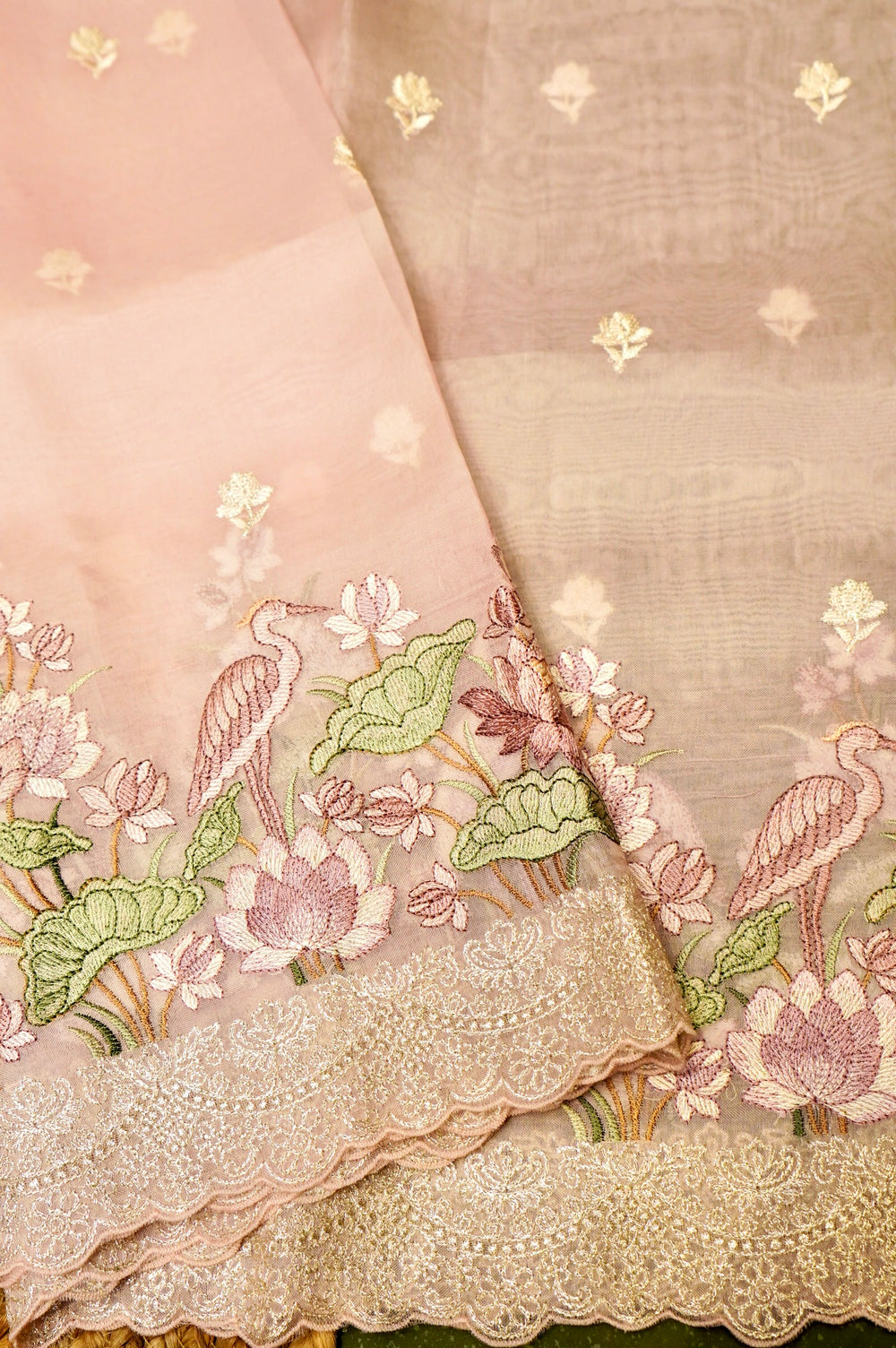 Designer Baby Pink Organza Suit