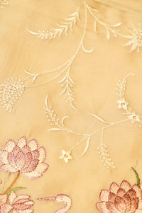 Designer Pastel Yellow Organza Suit