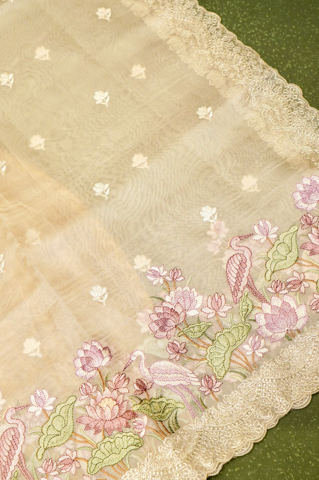 Designer Pastel Yellow Organza Suit