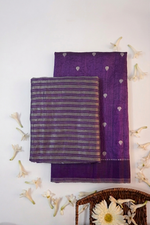 Plum Purple Booti Katan Silk Handwoven Banarasi Suit