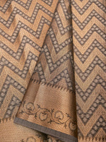 Banarasi Grey Blended Chanderi Silk Saree