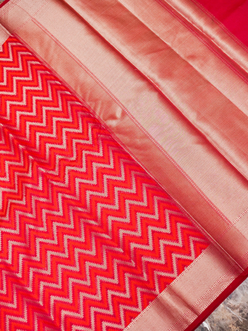 Banarasi Red Blended Chanderi Silk Saree