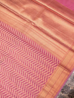 Banarasi Pink Blended Chanderi Silk Saree