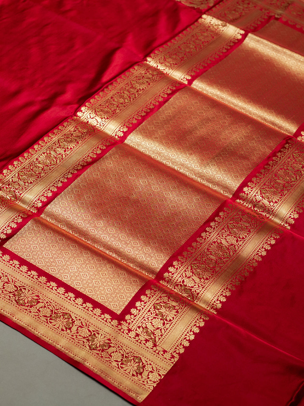 Handwoven Maroon Banarasi Katan Silk Saree