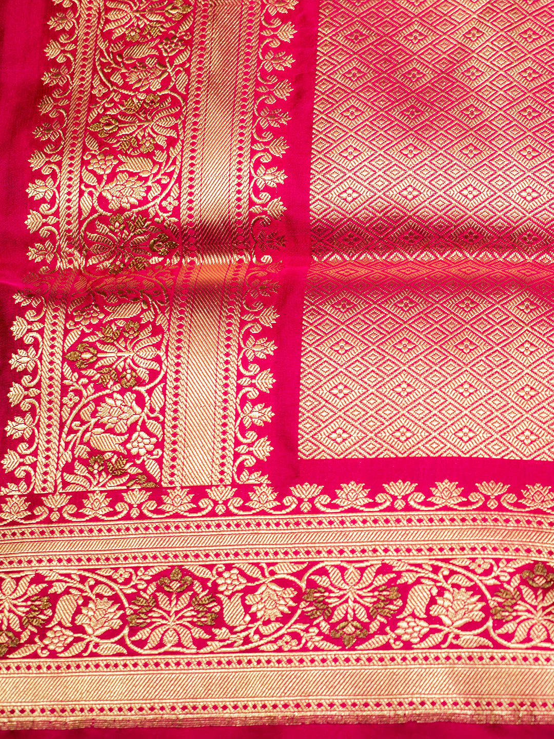 Handwoven Pink Banarasi Katan Silk Saree