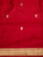 Handwoven Maroon Banarasi Katan Silk Saree