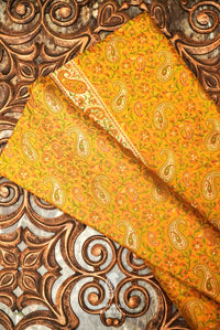 Handwoven Yellow Banarasi Jamawar Katan Silk Saree