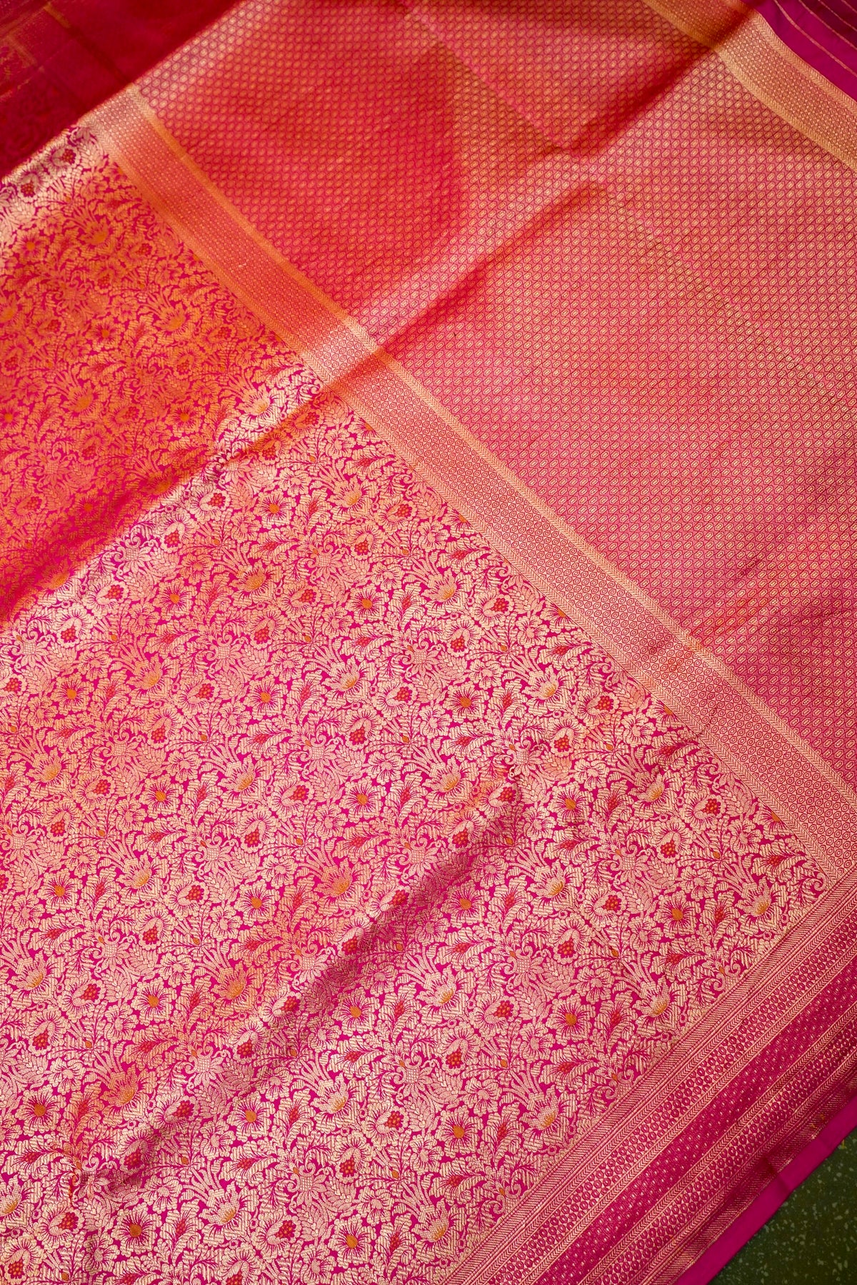 Handwoven Pink Banarasi Katan Silk Saree