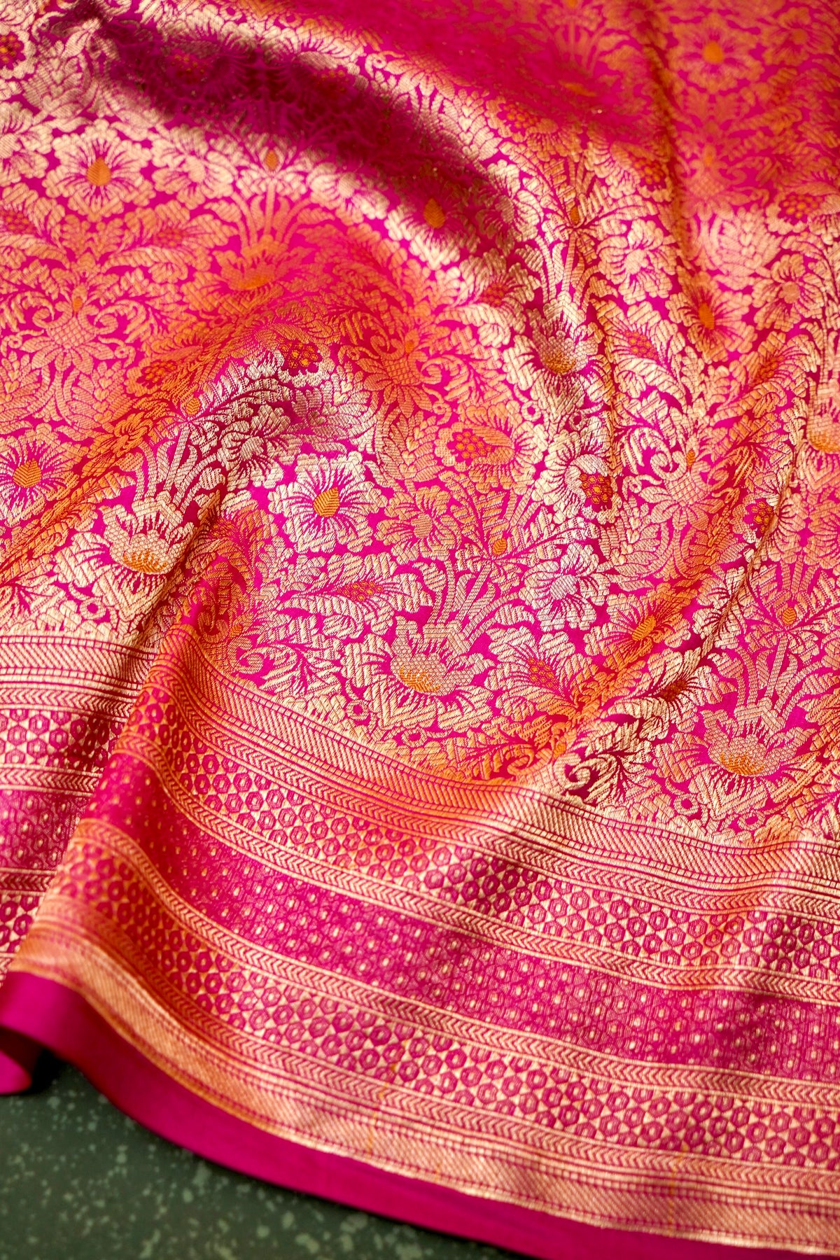 Handwoven Pink Banarasi Katan Silk Saree