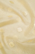 Handwoven Off White Banarasi Kora Tissue Silk Saree