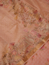 Handwoven Pink Banarasi Muslin Silk Suit